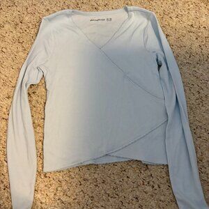 Abercrombie Kids Girls Light Blue Long Sleeve Shirt – Soft & Classic